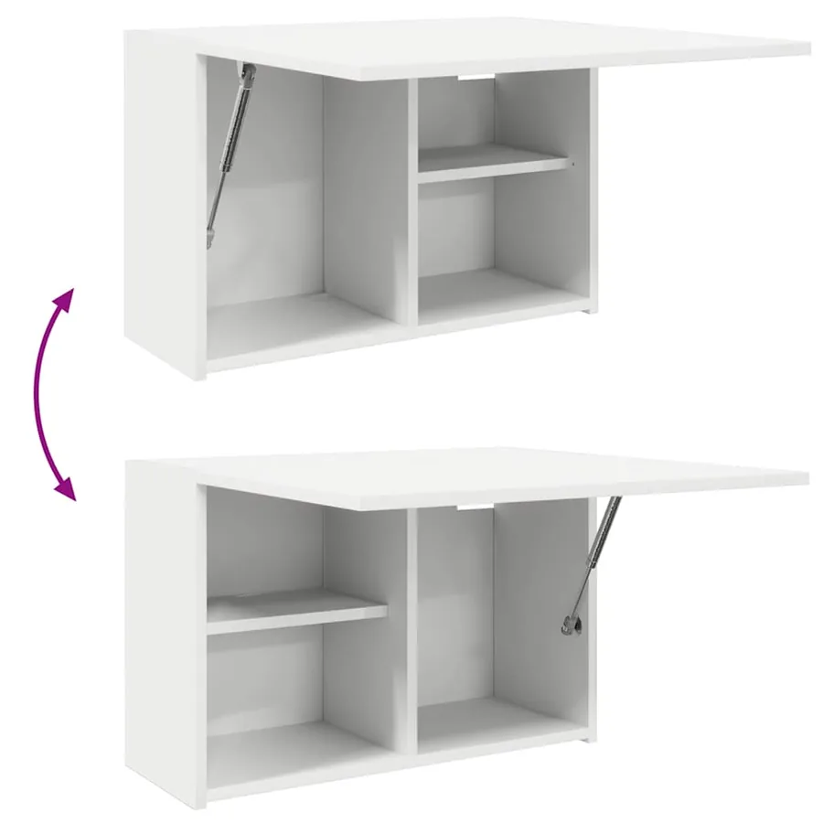 Armoire murale de bain blanc 60x25x40 cm bois d'ingénierie - 9