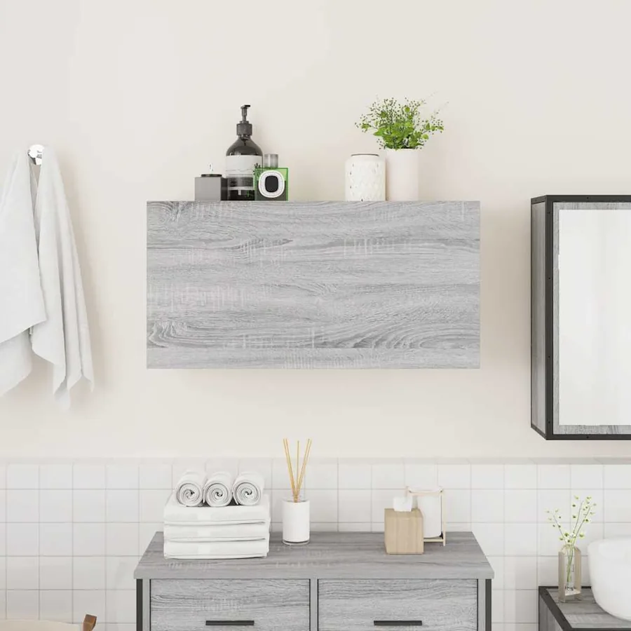 Armoire murale de bain sonoma gris 80x25x40cm bois d'ingénierie - 3