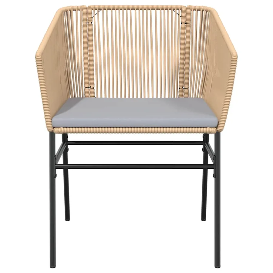 Ensemble à manger jardin coussins 5pcs marron poly rotin verre - 5