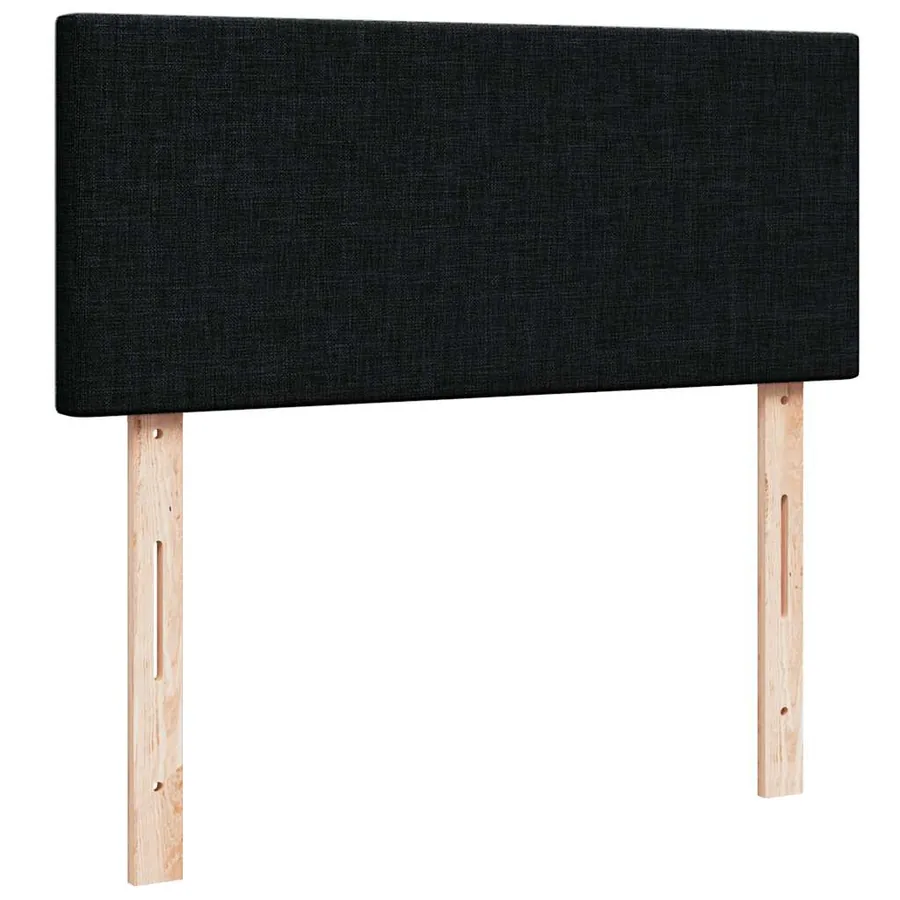 Lit ottoman avec matelas noir 120x190 cm tissu - 9