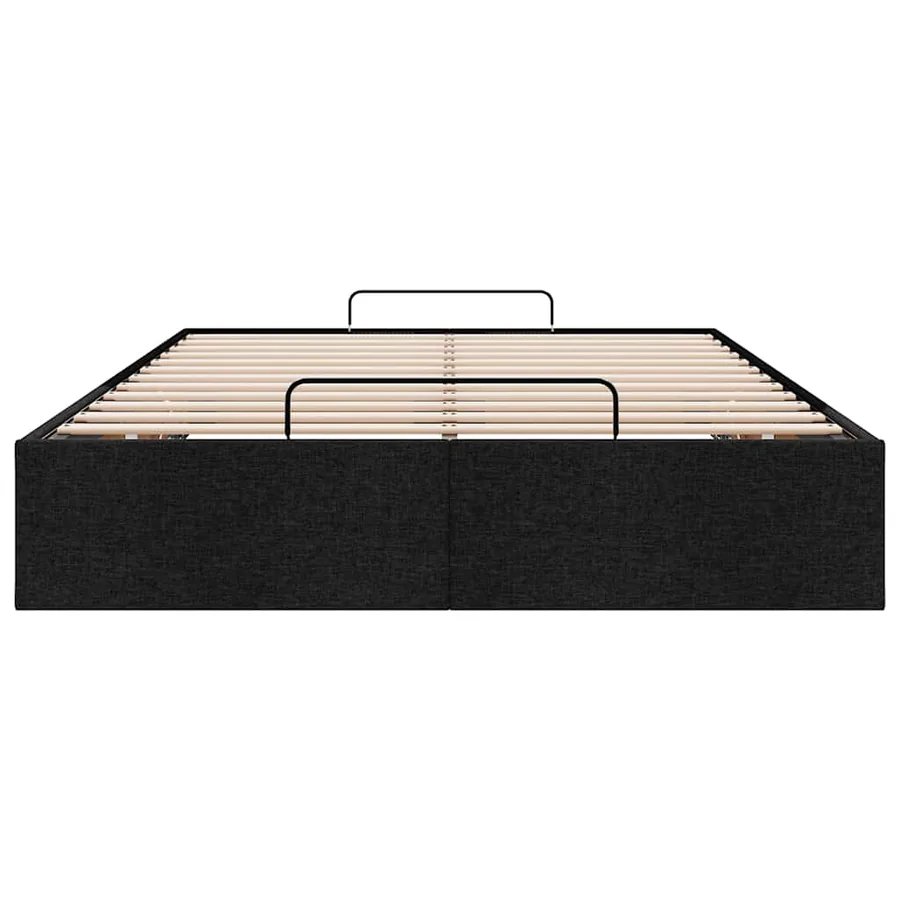 Cadre de lit ottoman sans matelas noir 120x190 cm tissu - 7