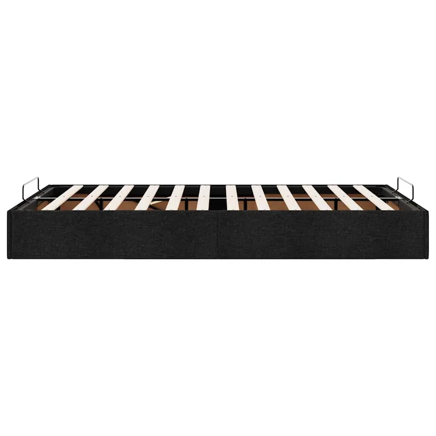 Cadre de lit ottoman sans matelas noir 120x190 cm tissu - 8