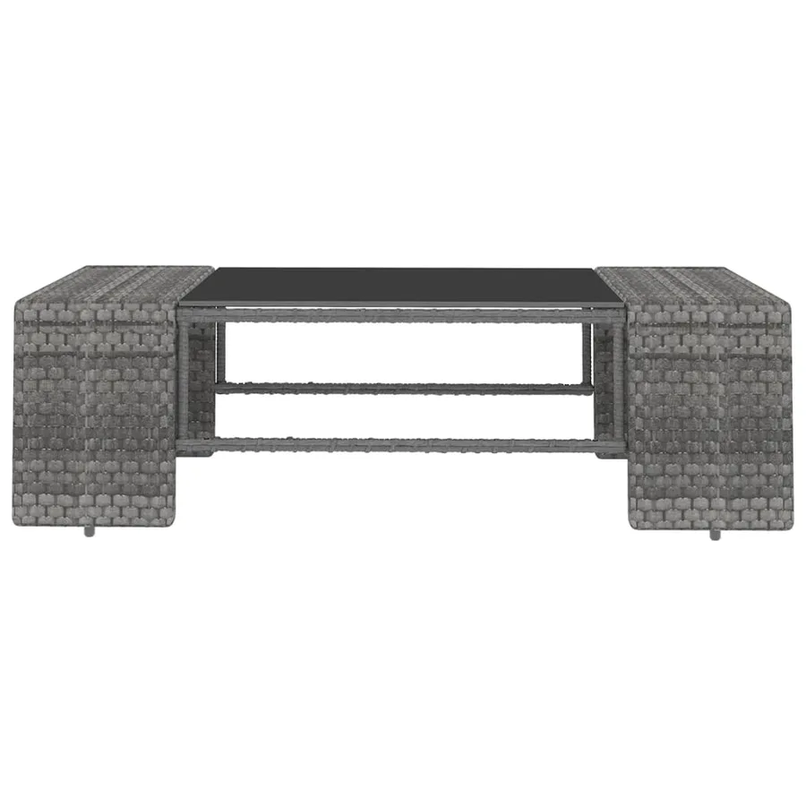 Salon de jardin 8 pcs avec coussins Gris Résine tressée - 11