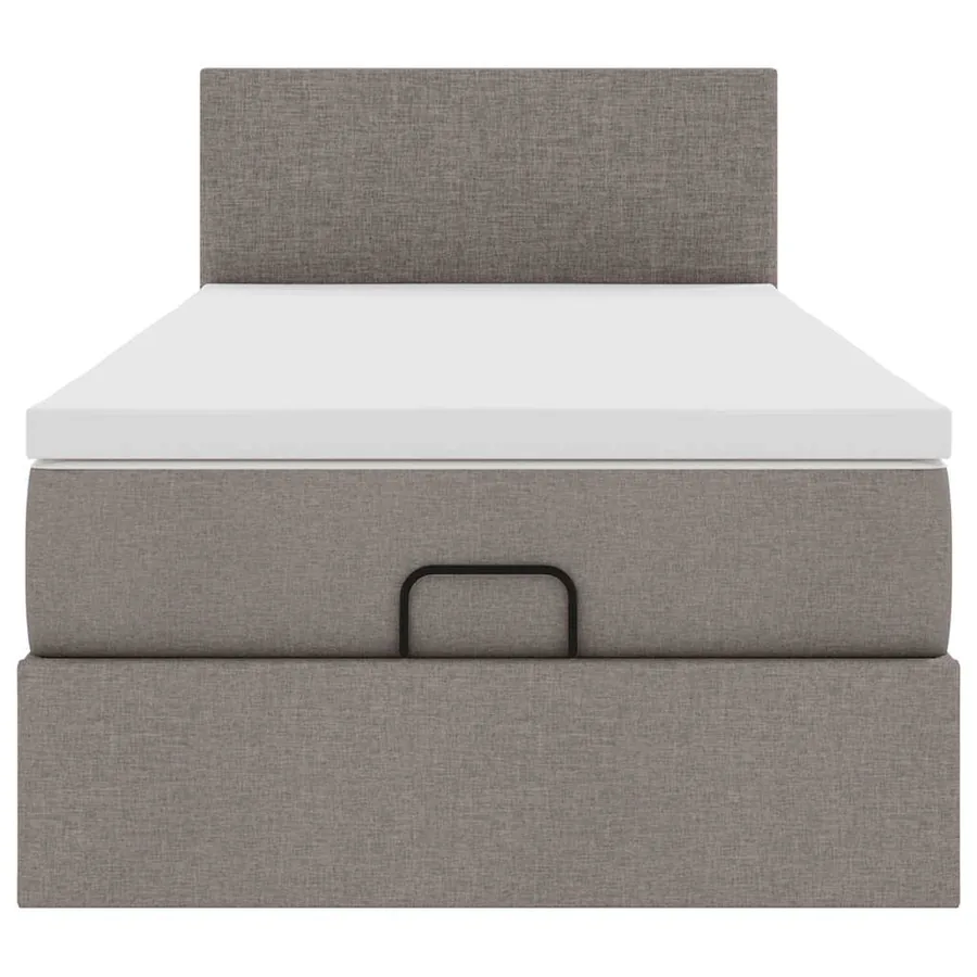 Lit ottoman avec matelas taupe 100x200 cm tissu - 7
