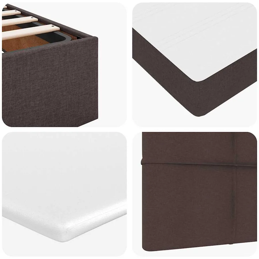 Lit ottoman avec matelas marron foncé 100x200 cm tissu - 14
