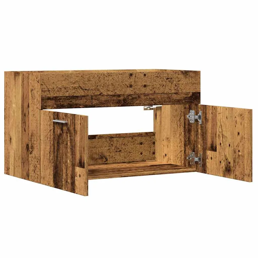 Meuble lavabo de salle de bain vieux bois bois d'ingénierie - 7