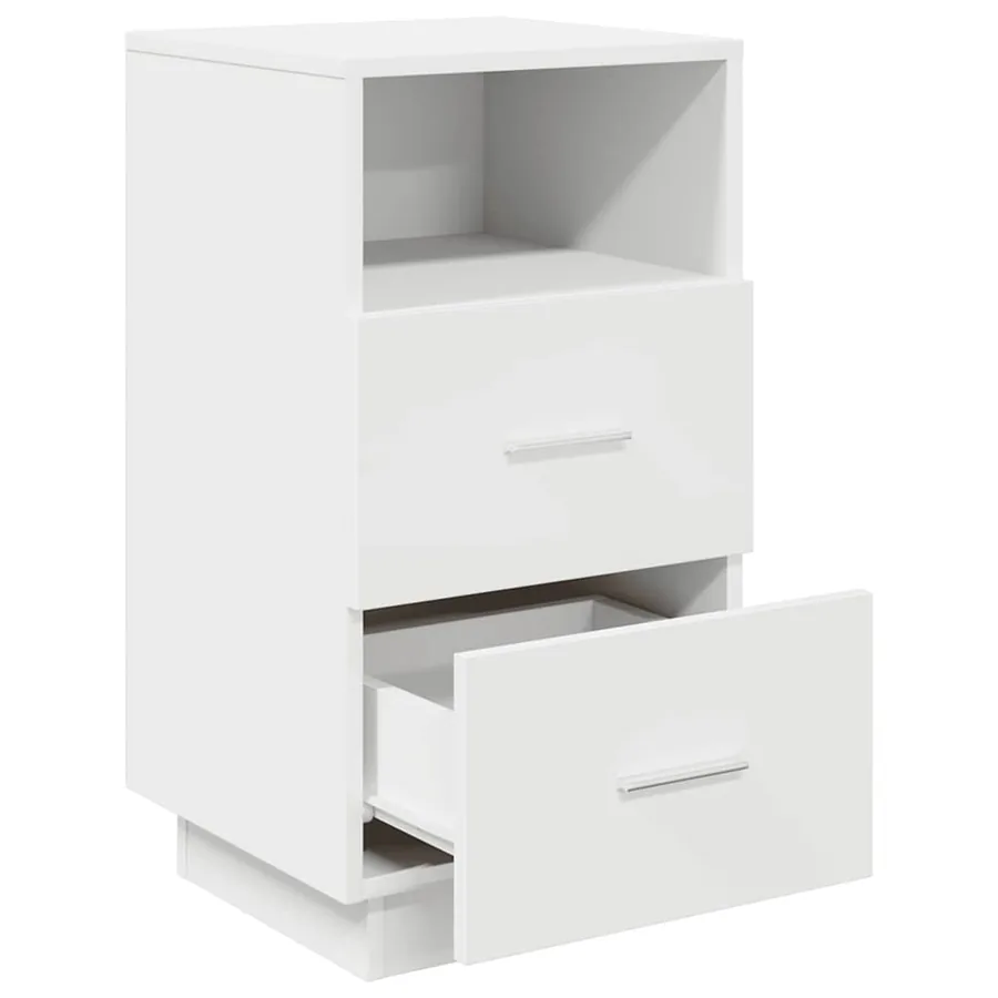 Table de chevet avec 2 tiroirs blanc 36x36x68 cm - 5