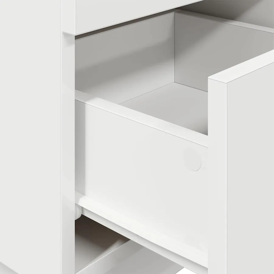 Table de chevet avec 2 tiroirs blanc 36x36x68 cm - 8