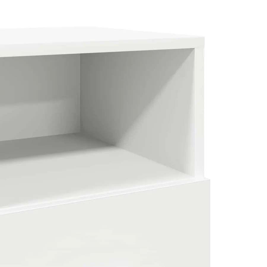 Table de chevet avec 2 tiroirs blanc 36x36x68 cm - 9
