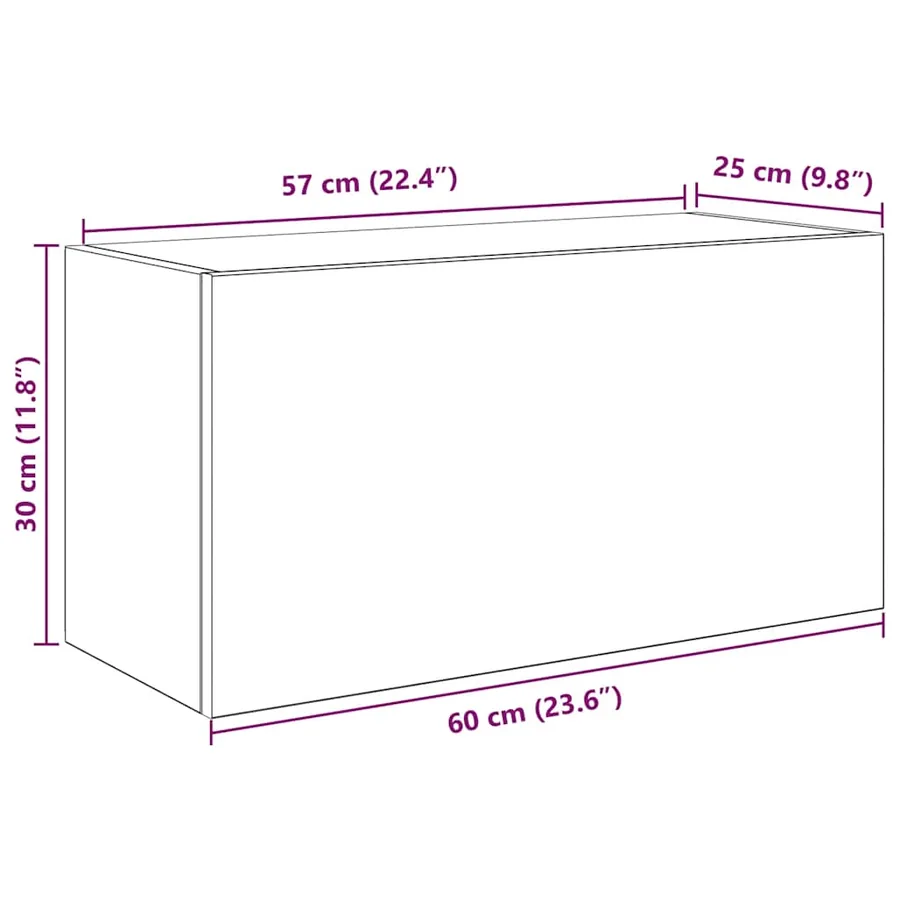 Armoire murale de bain vieux bois 60x25x30 cm bois d'ingénierie - 12
