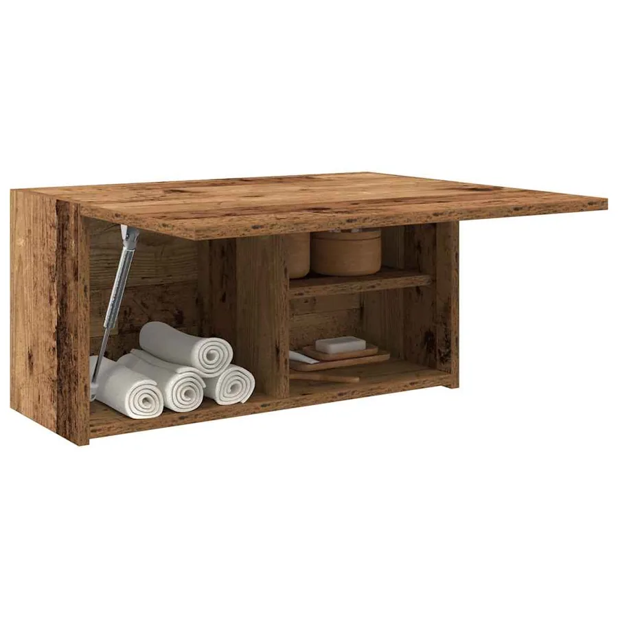 Armoire murale de bain vieux bois 60x25x30 cm bois d'ingénierie - 4