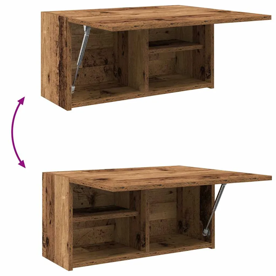 Armoire murale de bain vieux bois 60x25x30 cm bois d'ingénierie - 9