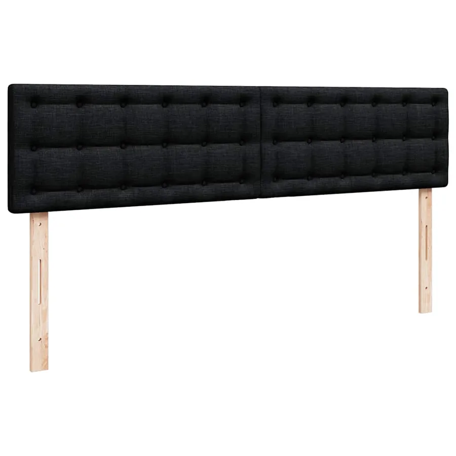 Cadre de lit ottoman avec matelas noir 200x200cm tissu - 9