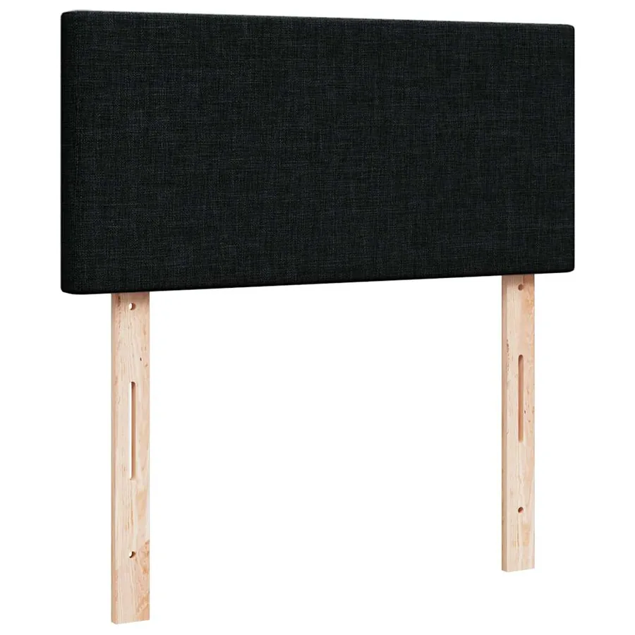 Lit ottoman avec matelas noir 100x200 cm tissu - 9