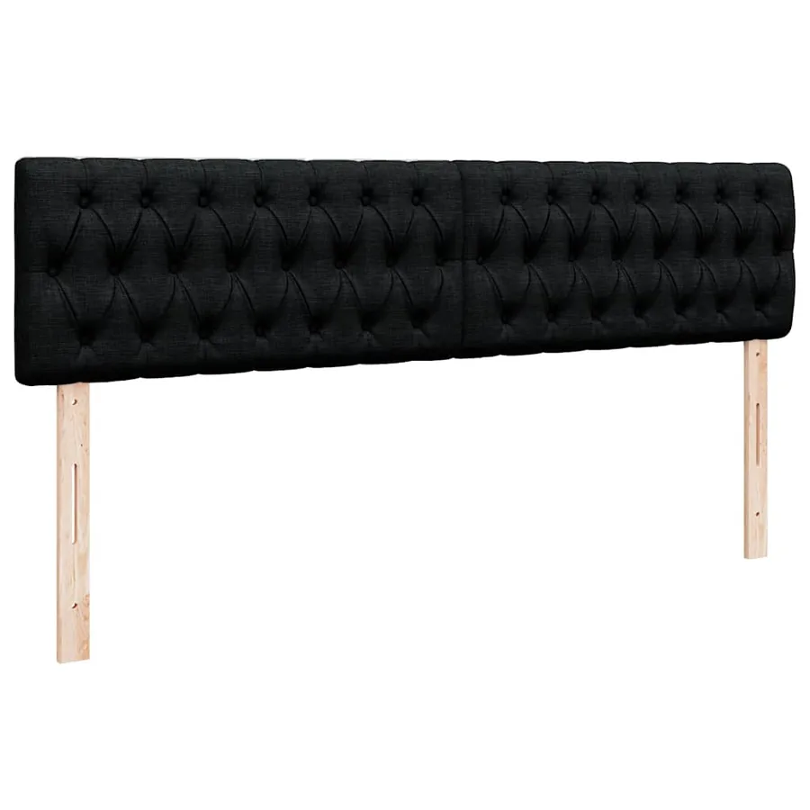 Cadre de lit ottoman avec matelas noir 200x200cm tissu - 9
