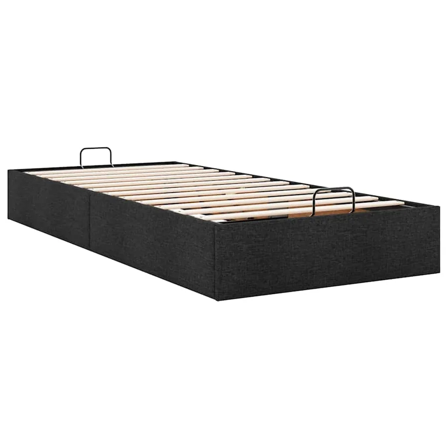 Cadre de lit ottoman sans matelas noir 100x200 cm tissu - 6