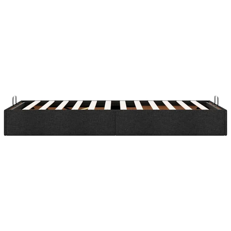Cadre de lit ottoman sans matelas noir 100x200 cm tissu - 7