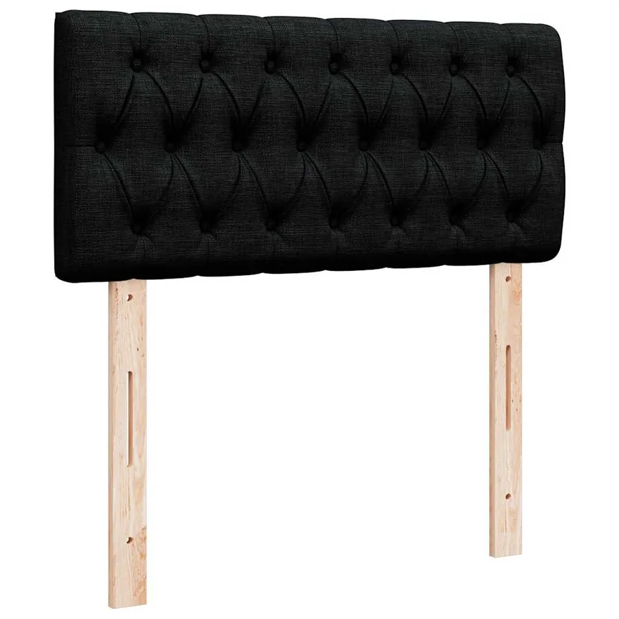 Lit ottoman avec matelas noir 100x200 cm tissu - 9