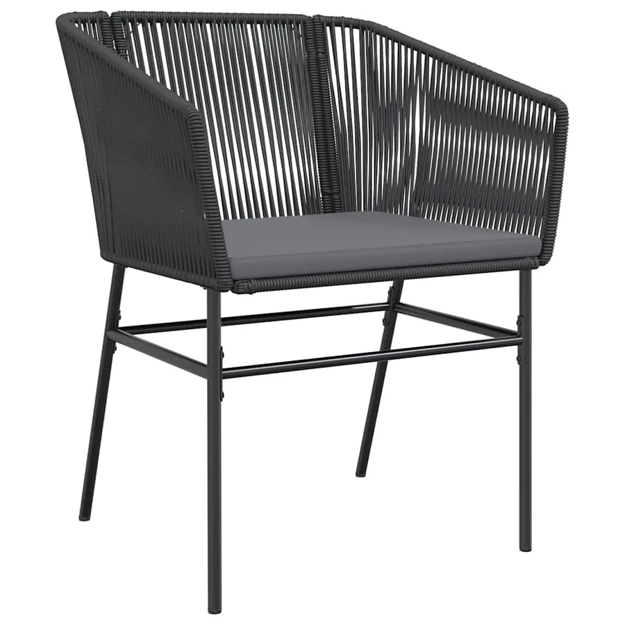 Ensemble à manger de jardin et coussins 5 pcs noir rotin verre - 4