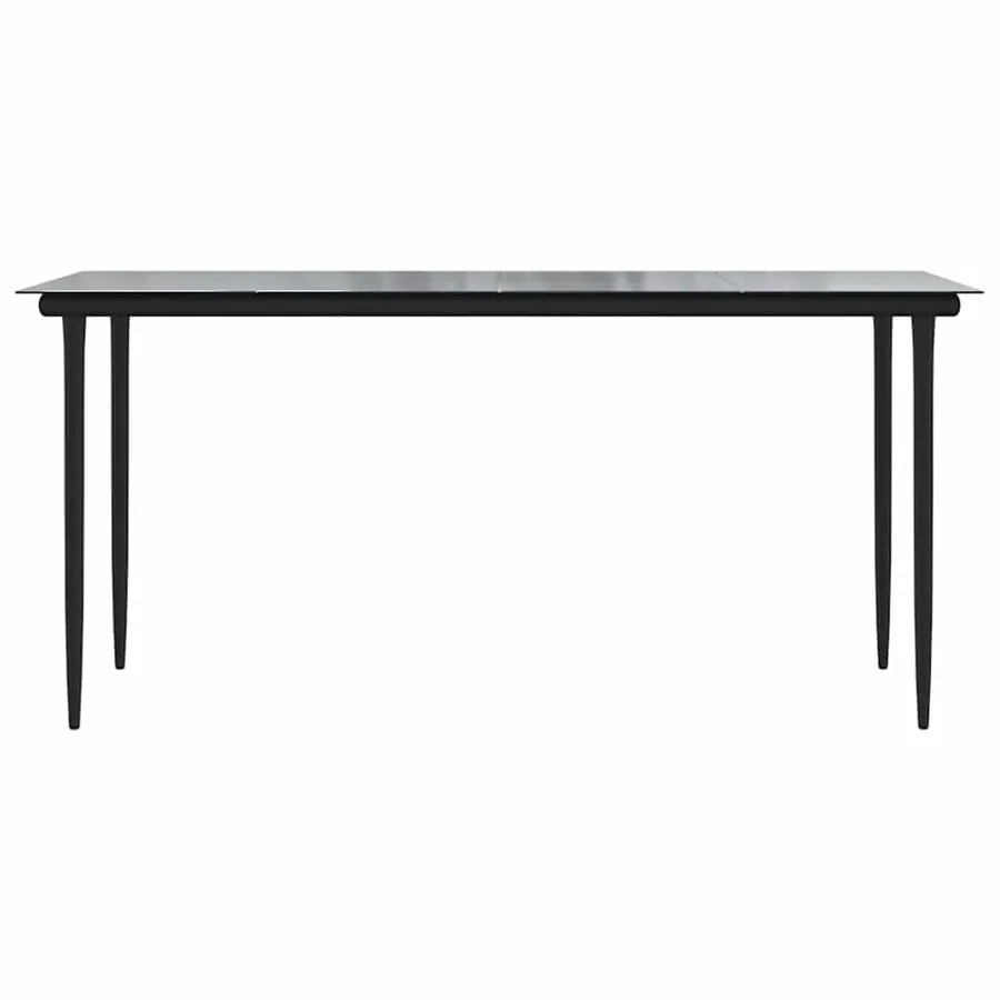 Ensemble à manger de jardin et coussins 5 pcs noir rotin verre - 7