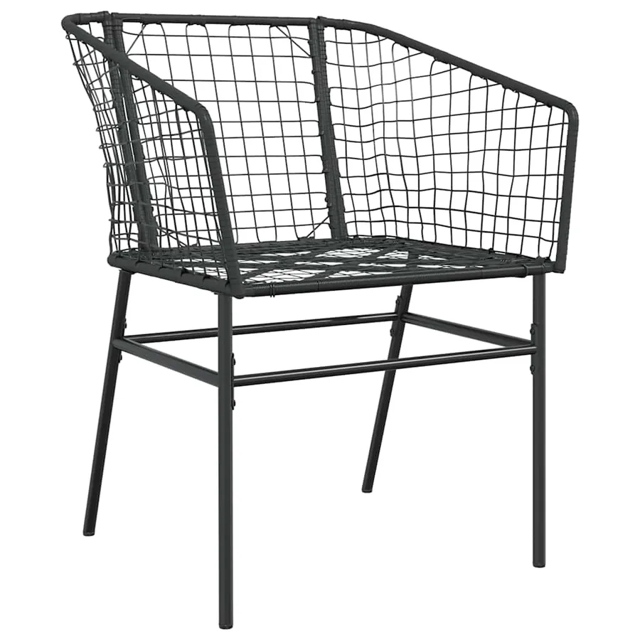 Ensemble à manger de jardin 3 pcs noir résine tressée verre - 4