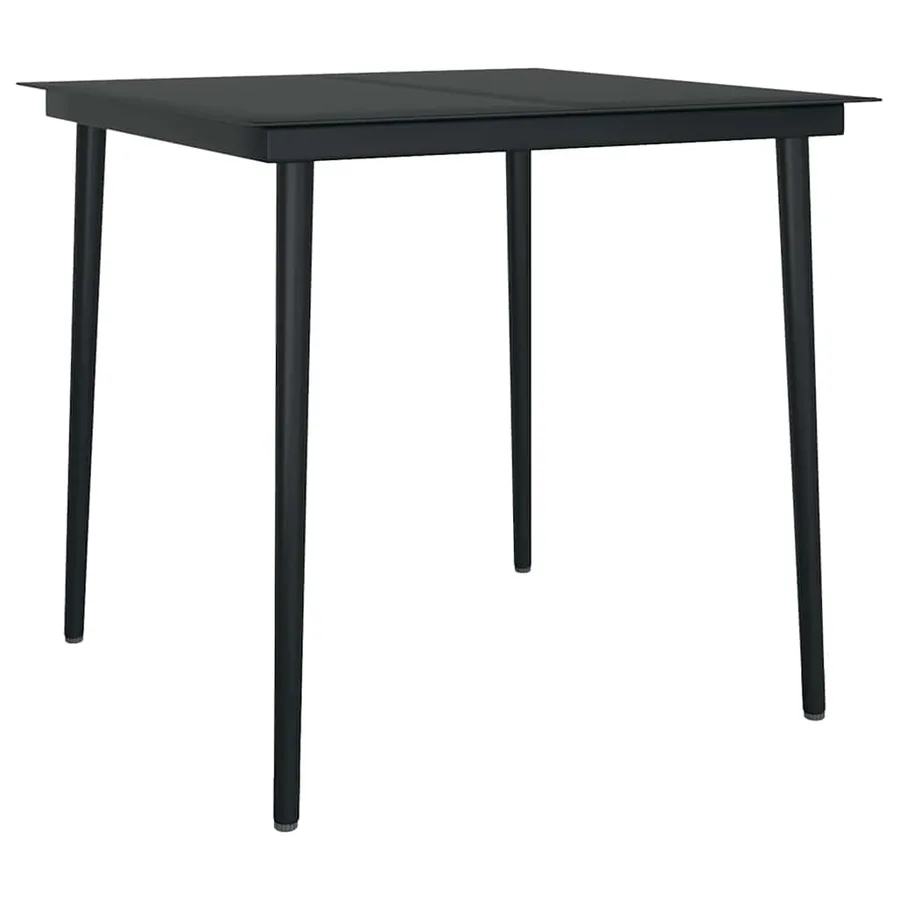 Ensemble à manger de jardin 3 pcs noir résine tressée verre - 6