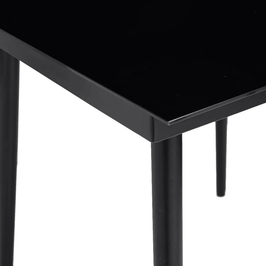 Ensemble à manger de jardin 3 pcs noir résine tressée verre - 9