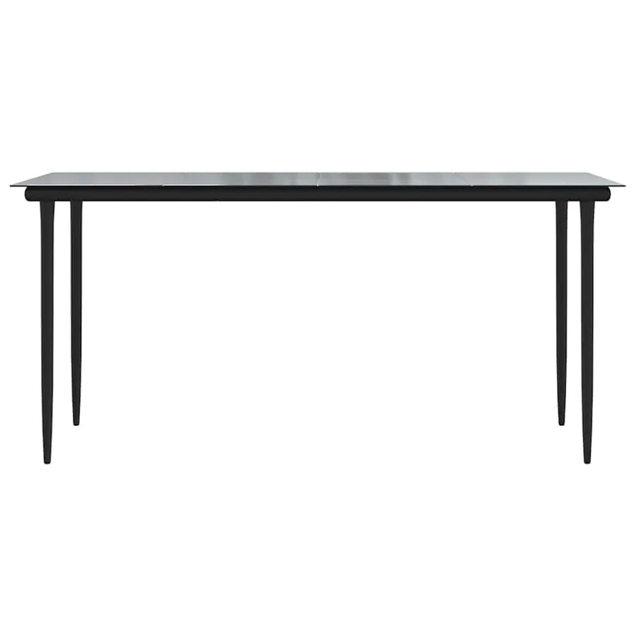 Ensemble à manger de jardin et coussins 5 pcs noir rotin verre - 7