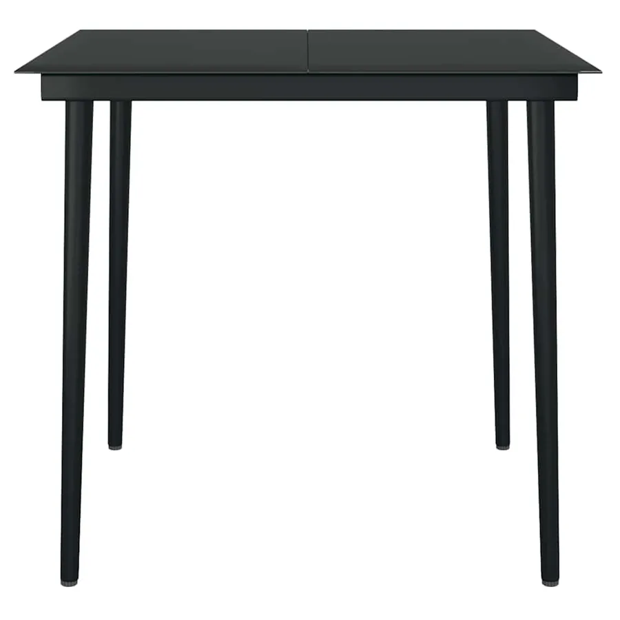Ensemble à manger de jardin et coussins 3 pcs noir rotin verre - 8