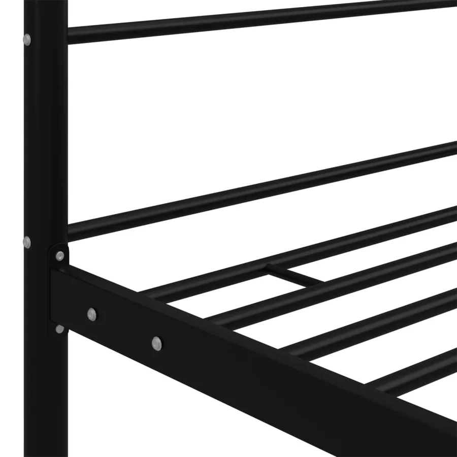 Cadre de lit à baldaquin sans matelas noir métal 90x200 cm - 5