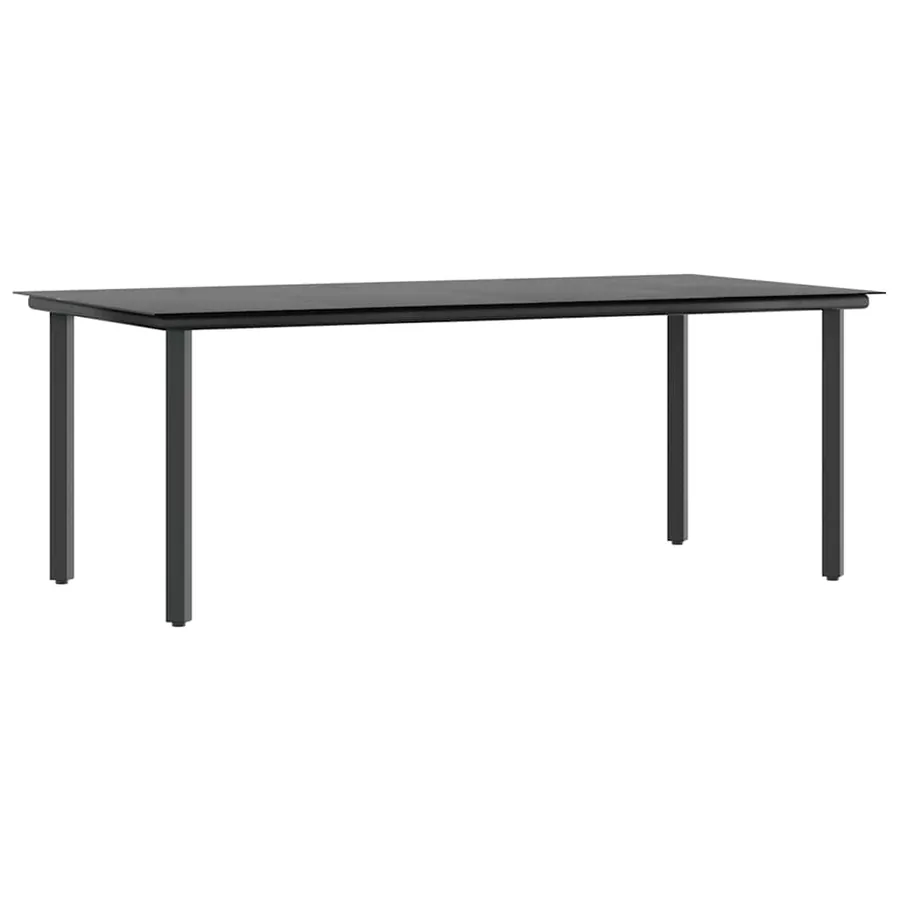 Ensemble à manger jardin coussins 9 pcs gris poly rotin verre - 4