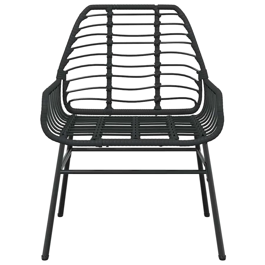 Ensemble à manger de jardin 5 pcs noir résine tressée verre - 5