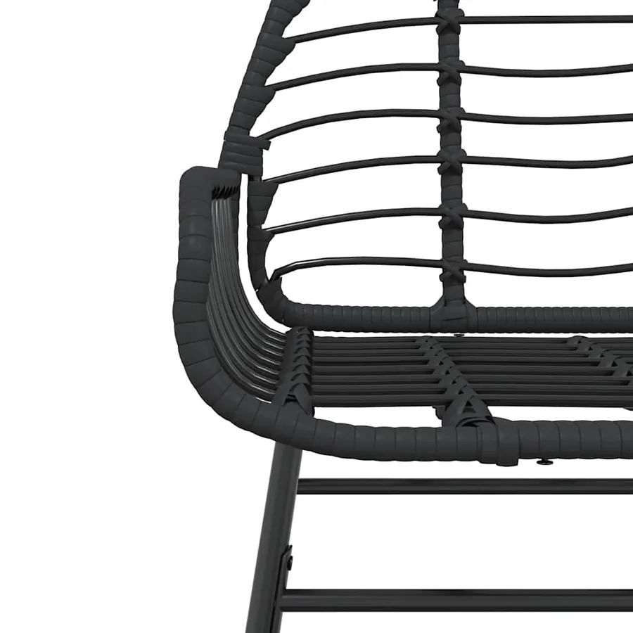 Ensemble à manger de jardin 5 pcs noir résine tressée verre - 6