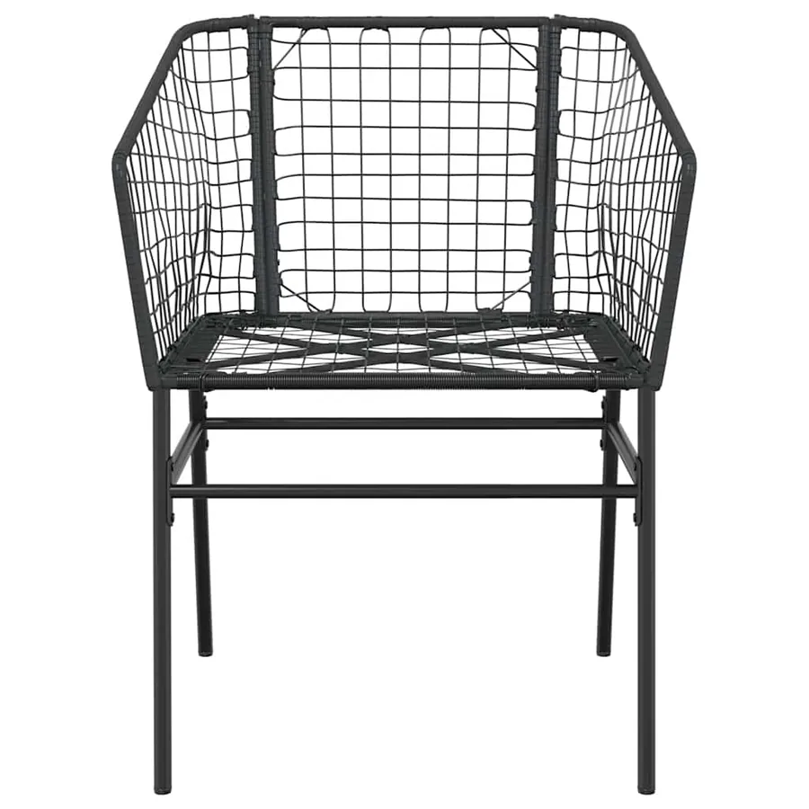 Ensemble à manger de jardin 9pcs noir poly rotin verre - 6