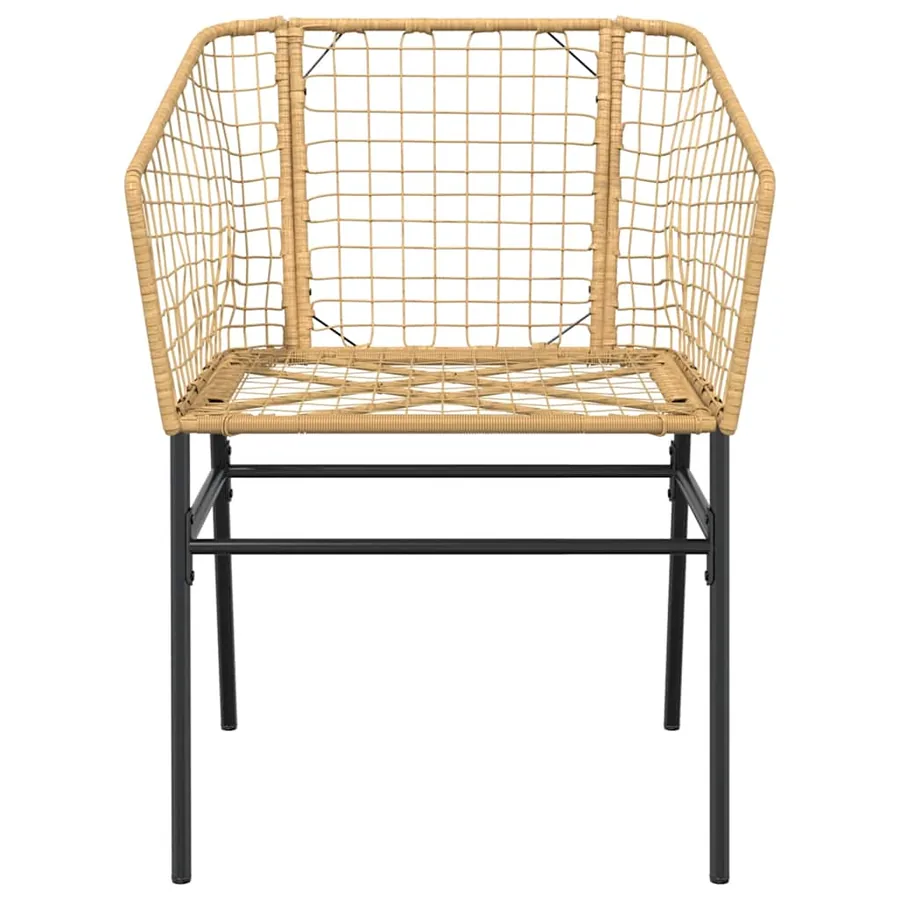Ensemble à manger jardin 5pcs marron poly rotin verre - 5
