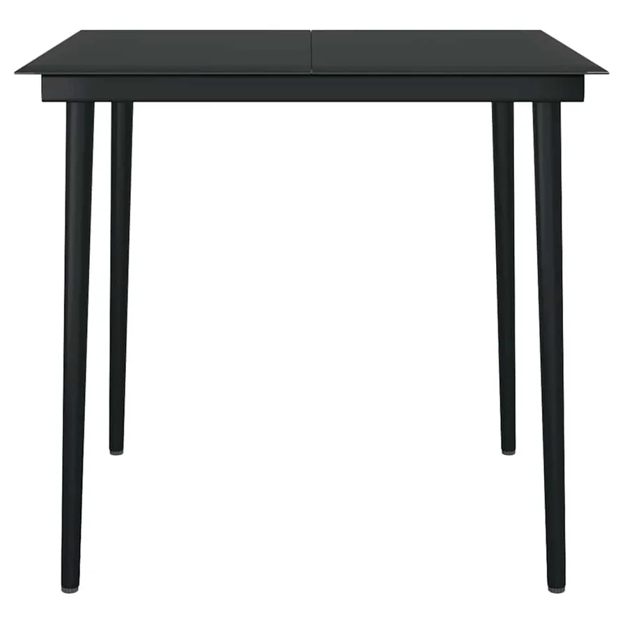 Ensemble à manger jardin 5pcs marron poly rotin verre - 7