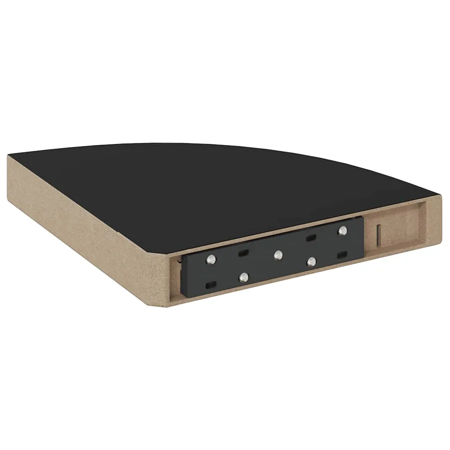 Étagère d'angle flottante noir 25x25x3,8 cm MDF - 7