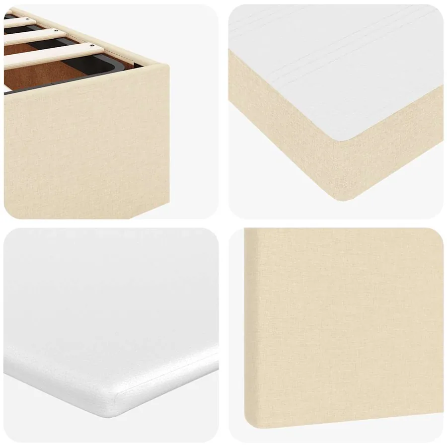 Lit ottoman avec matelas crème 100x200 cm tissu - 15