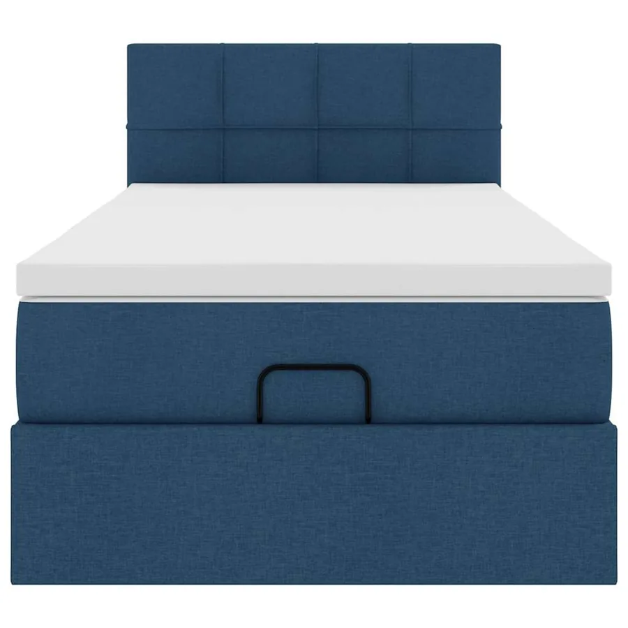 Lit ottoman avec matelas et LED Bleu 100x200 cm Tissu - 8