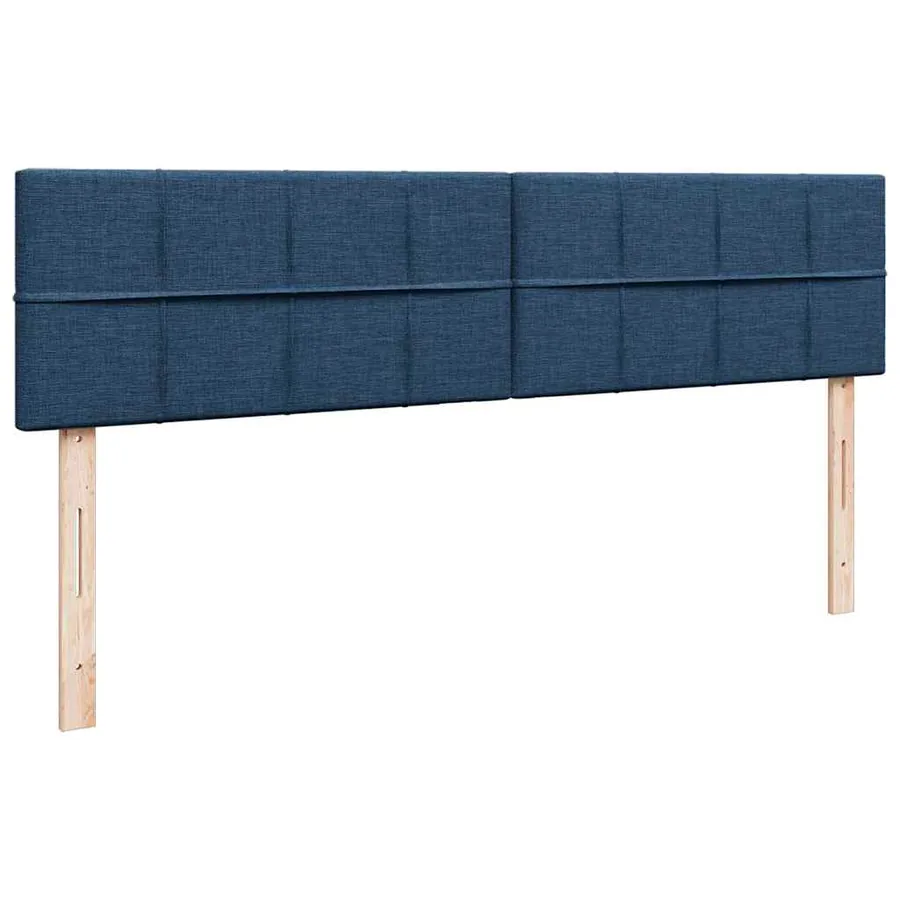 Cadre de lit ottoman avec matelas bleu 200x200cm tissu - 9