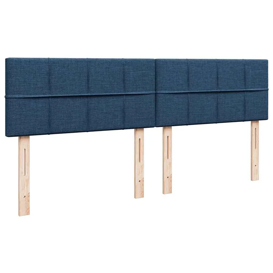 Cadre de lit ottoman avec matelas bleu 200x200cm tissu - 13