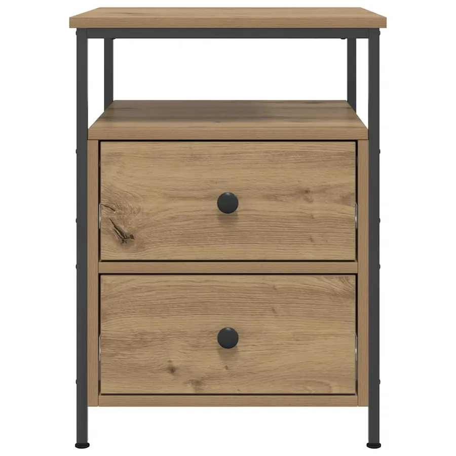 Tables de chevet 2 pcs chêne artisanal bois d'ingénierie - 4
