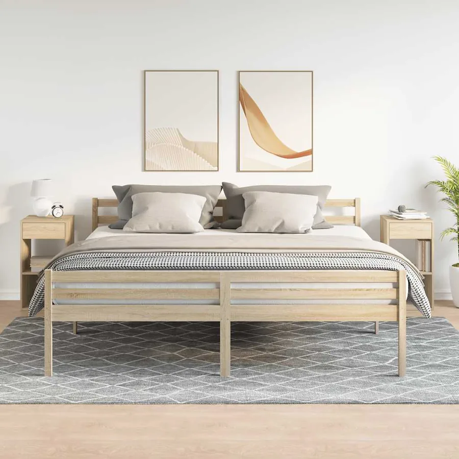 Tables de chevet avec tiroir 2 pcs chêne sonoma 35x34x66,5 cm - 3