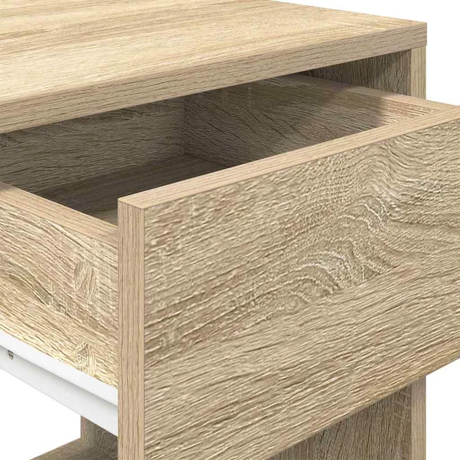 Tables de chevet avec tiroir 2 pcs chêne sonoma 35x34x66,5 cm - 9