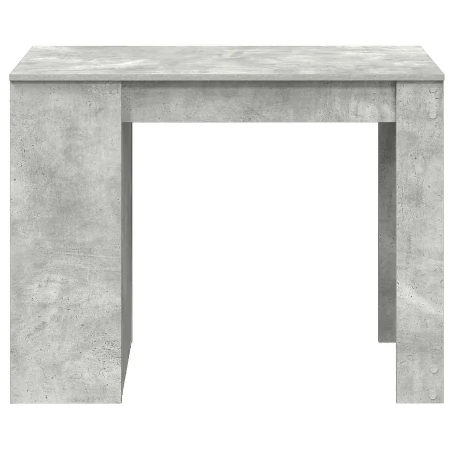 Bureau avec tiroir et étagère gris béton bois d'ingénierie - 4