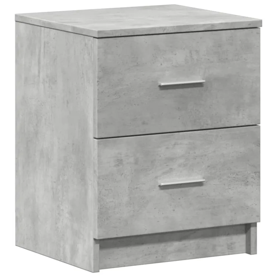 Table de chevet à 2 tiroirs Gris béton 40x36x50 cm - 2