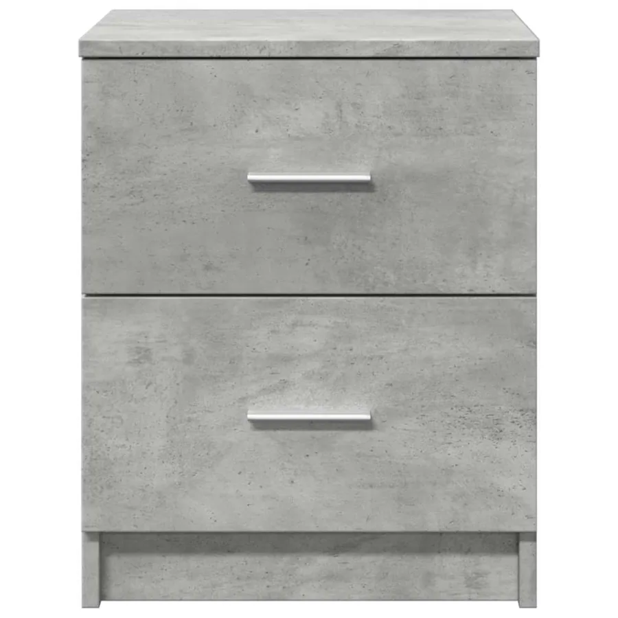 Table de chevet à 2 tiroirs Gris béton 40x36x50 cm - 4