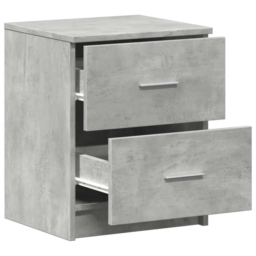 Table de chevet à 2 tiroirs Gris béton 40x36x50 cm - 5