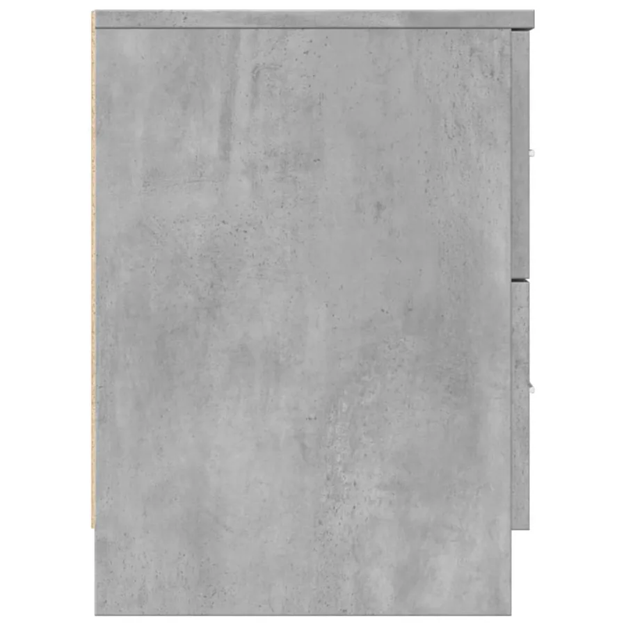 Table de chevet à 2 tiroirs Gris béton 40x36x50 cm - 6