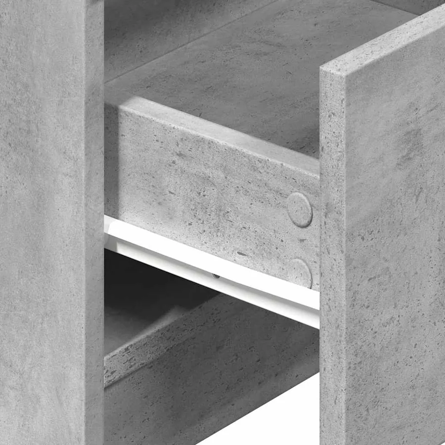 Table de chevet à 2 tiroirs Gris béton 40x36x50 cm - 8